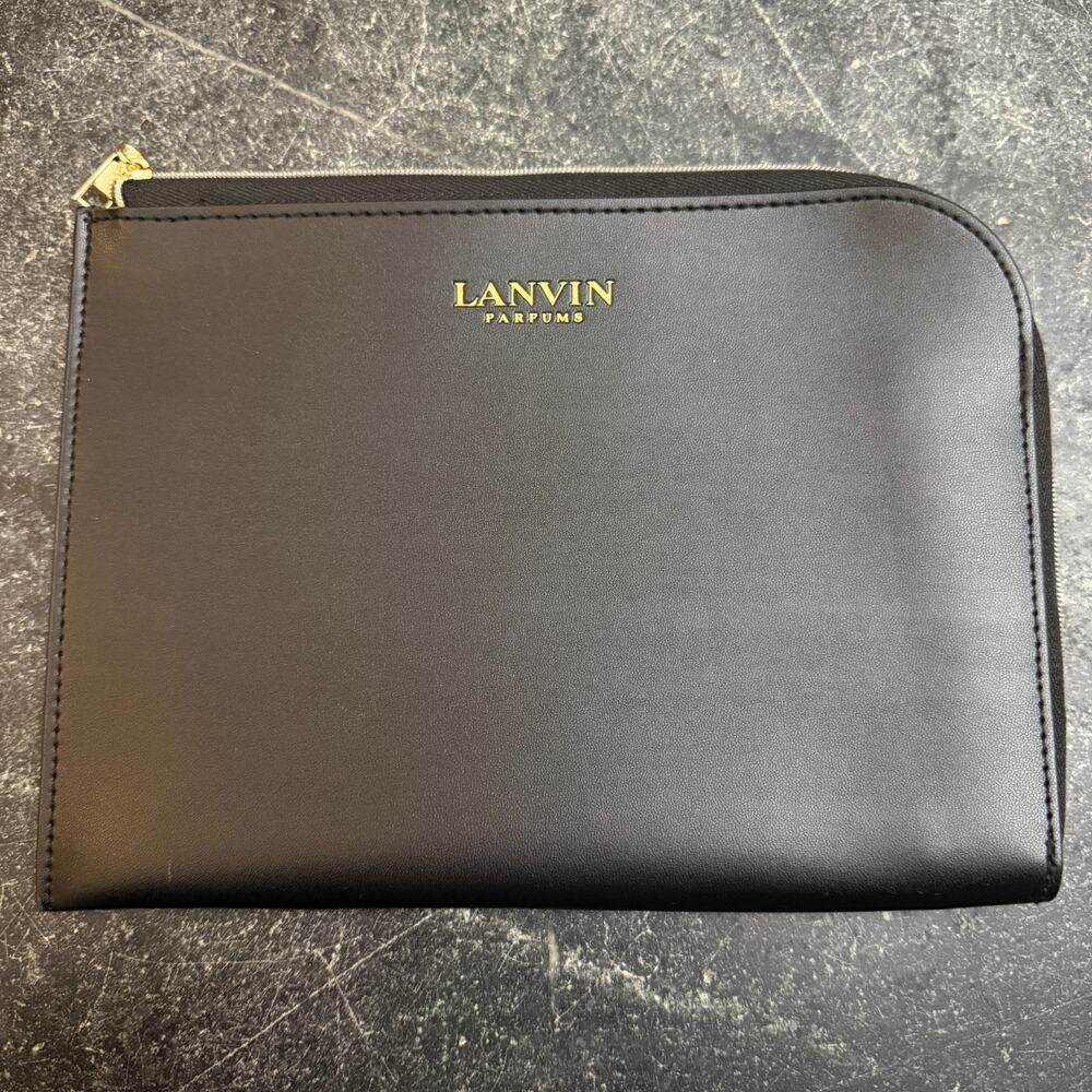 Lanvin Parfums for Turkish Airlines Toiletry Bag Travel Pouch Black Zip Around